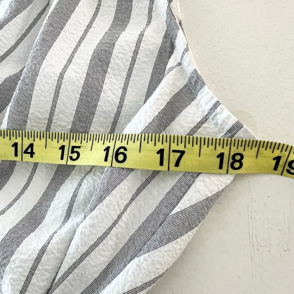 Calvin Klein Gray White Stripe Wrap Maxi Dress Size 10 - Picture 6 of 10